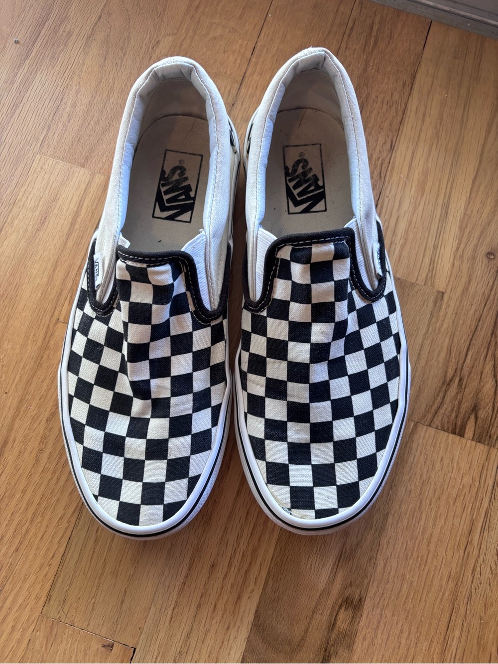 Vans Checkerboard Slip-On Sneakers Black and White